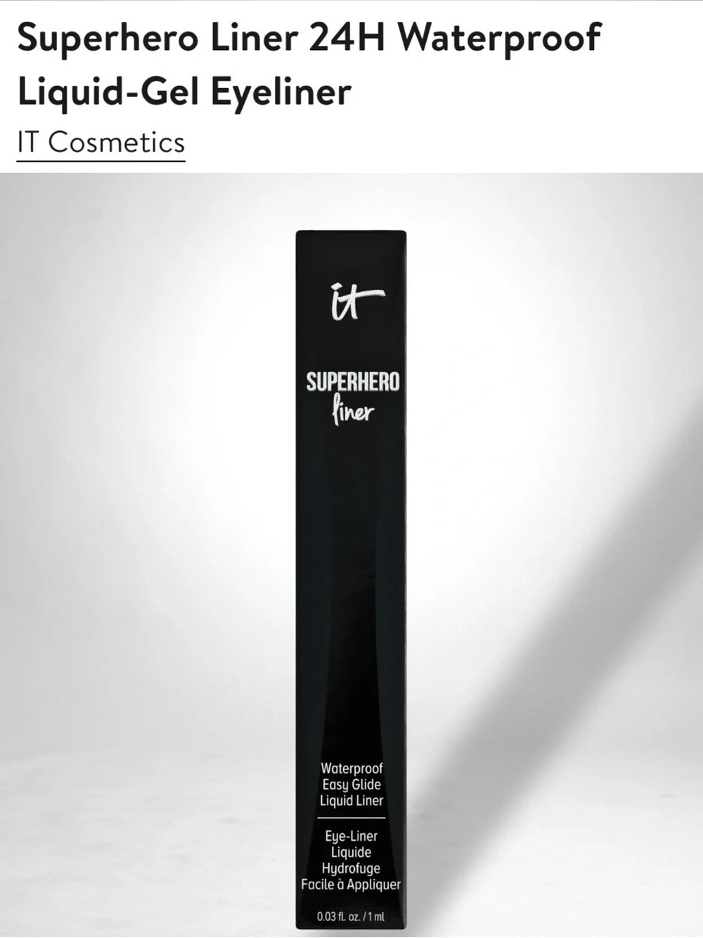 IT Cosmetics Superhero Finer 24H Waterproof Liquid-Gel Liner - Black